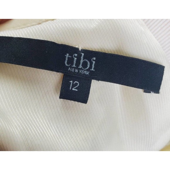 Tibi 12 Women LARGE dress Lace Knee‎ Length Shift Sleeveless Ivory Formal Party - Picture 8 of 13